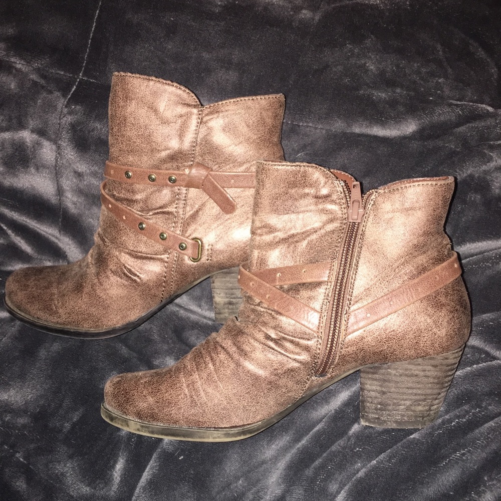 Faux leather booties